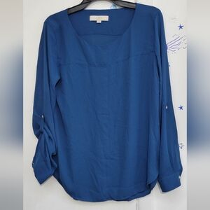 LOFT Women's Blue Blouse Size Mediuem